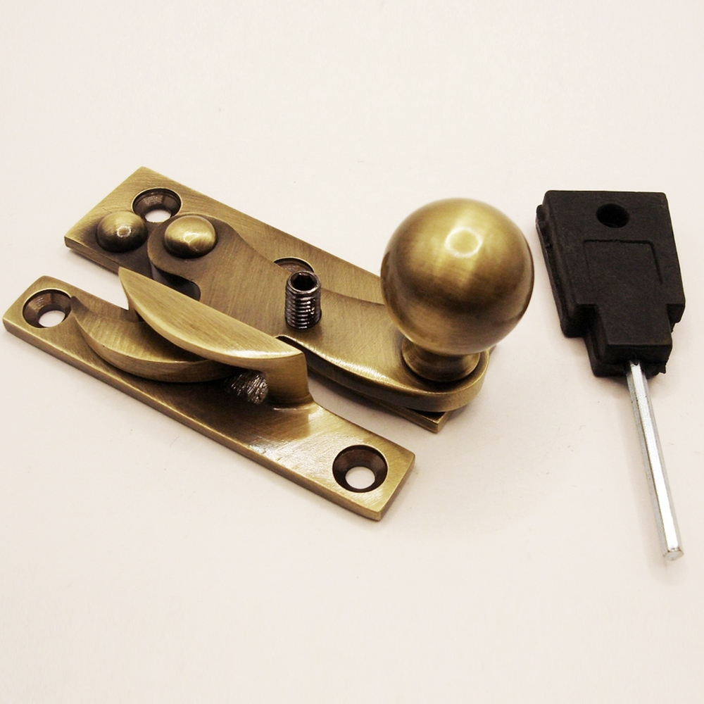 TWC009L/AB • Locking • Antique Brass • Forged Heavy Claw Sash Fastener